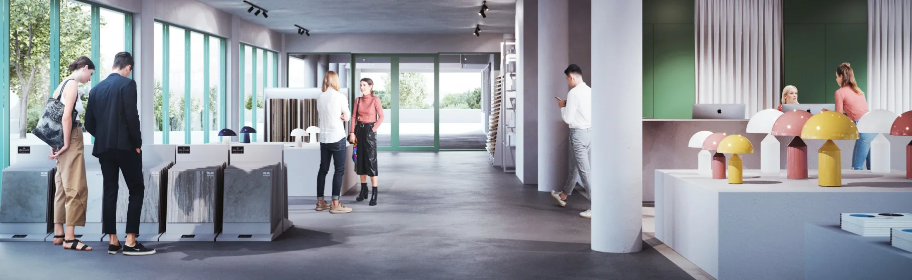 Showroom-lokale på gateplan